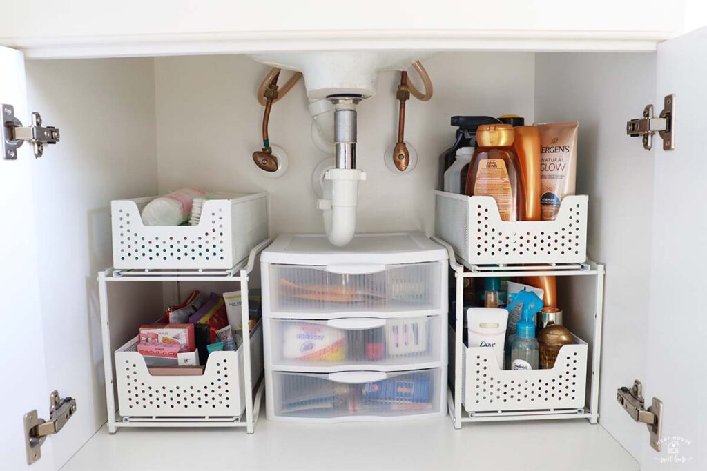 Add Storage Under the Sink to Keep It Organized