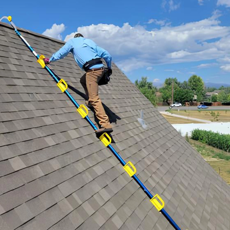 how to put ladder on sloping roof