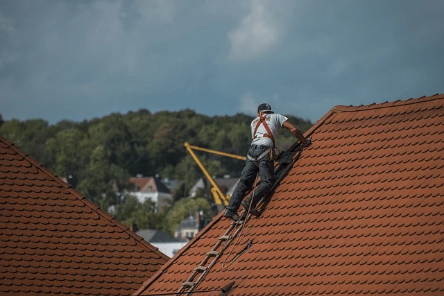 how to use a ladder on a pitched roof